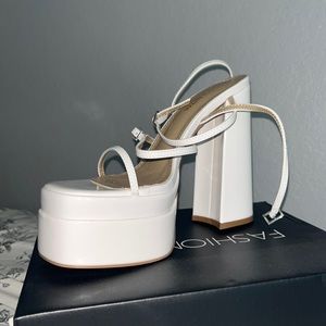 White Platform Heels Size 7.5